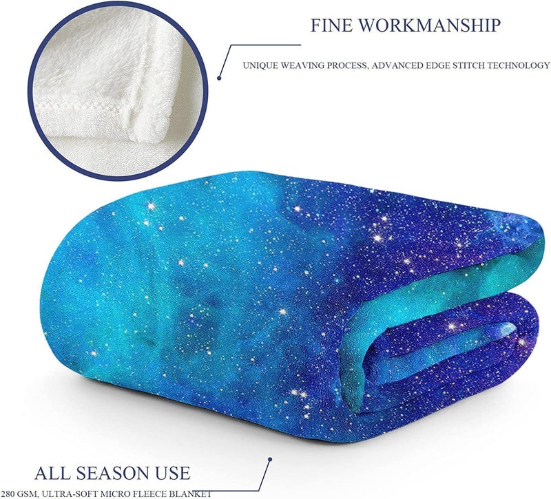 adyuveex Space Galaxy Blanket  Soft Warm Fuzzy Fleece Plush Blanket 60''x50''  Smooth Cozy Flannel Throw Blanket for Bed/Couch/Office/Camping - Image 4