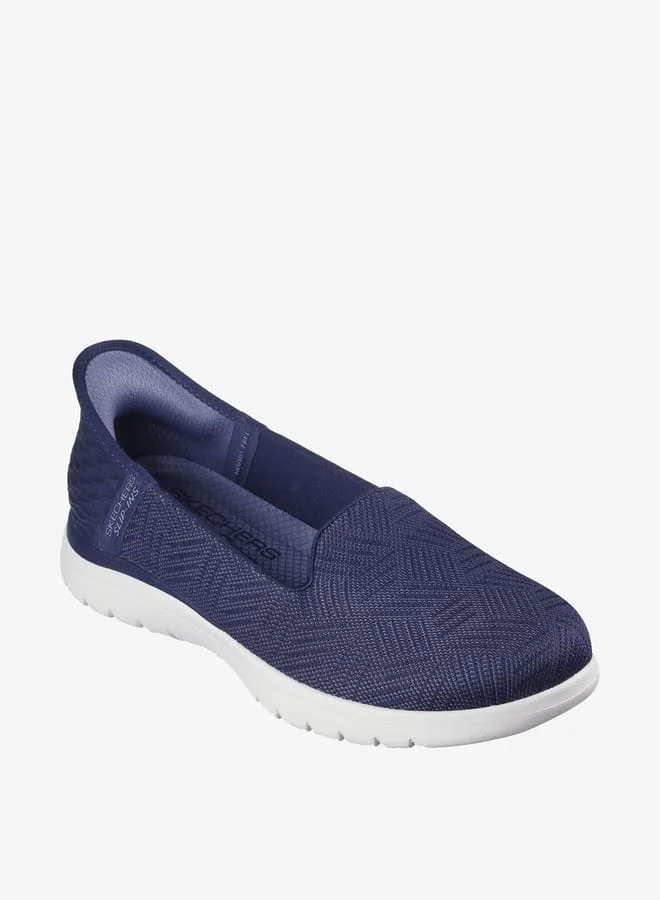 سكيتشرز Women's Textured Slip-On Sports Shoes - ON THE GO FLEX