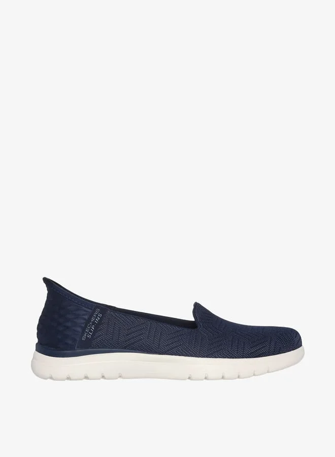 سكيتشرز Women's Textured Slip-On Sports Shoes - ON THE GO FLEX