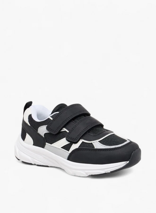 جونيورز Boys Panelled Sneakers with Hook and Loop Closure