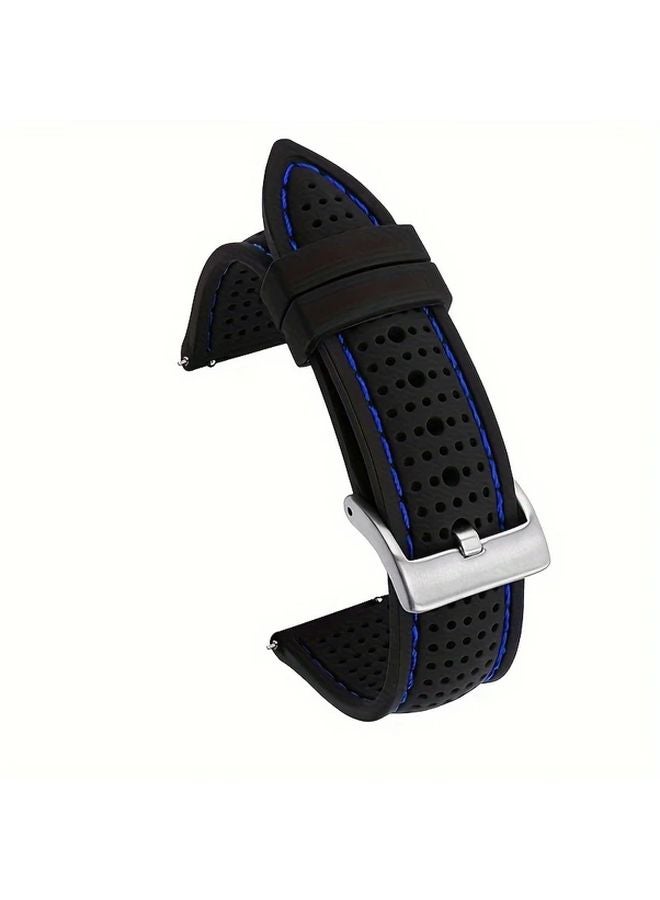 22mm Mixed Color Breathable Rubber Watch Strap For Men Soft Sports Band Compatible With Tissot Omega Samsung Huawei - Image 1