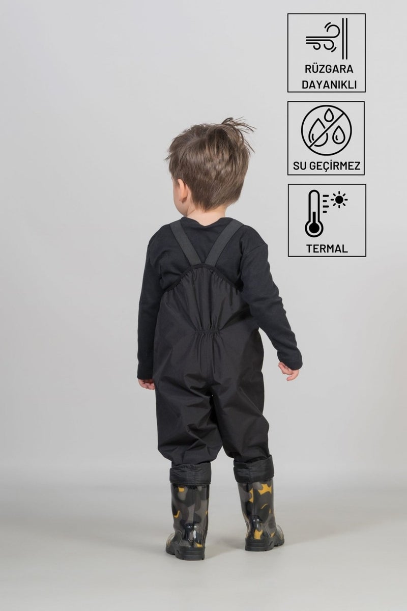 Belkızın Atölyesi Black Thermal Overalls with Straps  - Image 2