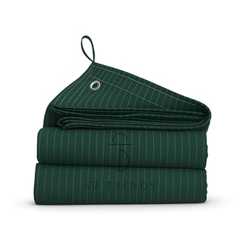 SR TRENDS™ Heavy Duty Tarpaulin 1000GSM Canvas Lining - Commercial TIRPAL Waterproof- 100% Waterproof Resistance Military Grade- UV Resistant, RUSTPROOF Reinforced Eyelets (Green, 9 x 6 FT) - Image 1