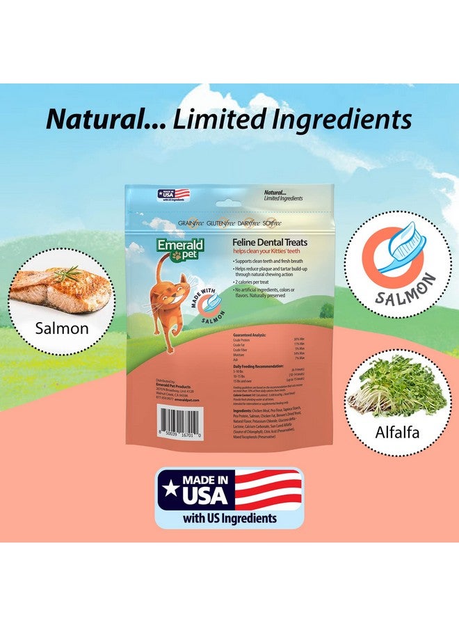 إميرالد بيت مكافآت الأسنان للقطط - مكافآت أسنان لذيذة ومقرمشة للقطط خالية من الحبوب - مكافآت أسنان طبيعية لتنظيف أسنان القطط، وتنقية أنفاسها، وتقليل تراكم البلاك والجير - مكافآت السلمون، 32 أونصة (32 أونصة) - Image 3
