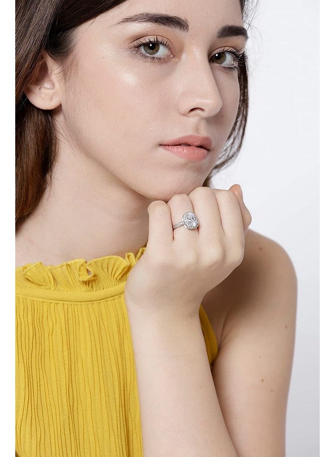 YouBella Jewellery Stylish Silver Plated Solitaire Crystal Ring for Women and Girls - Image 5