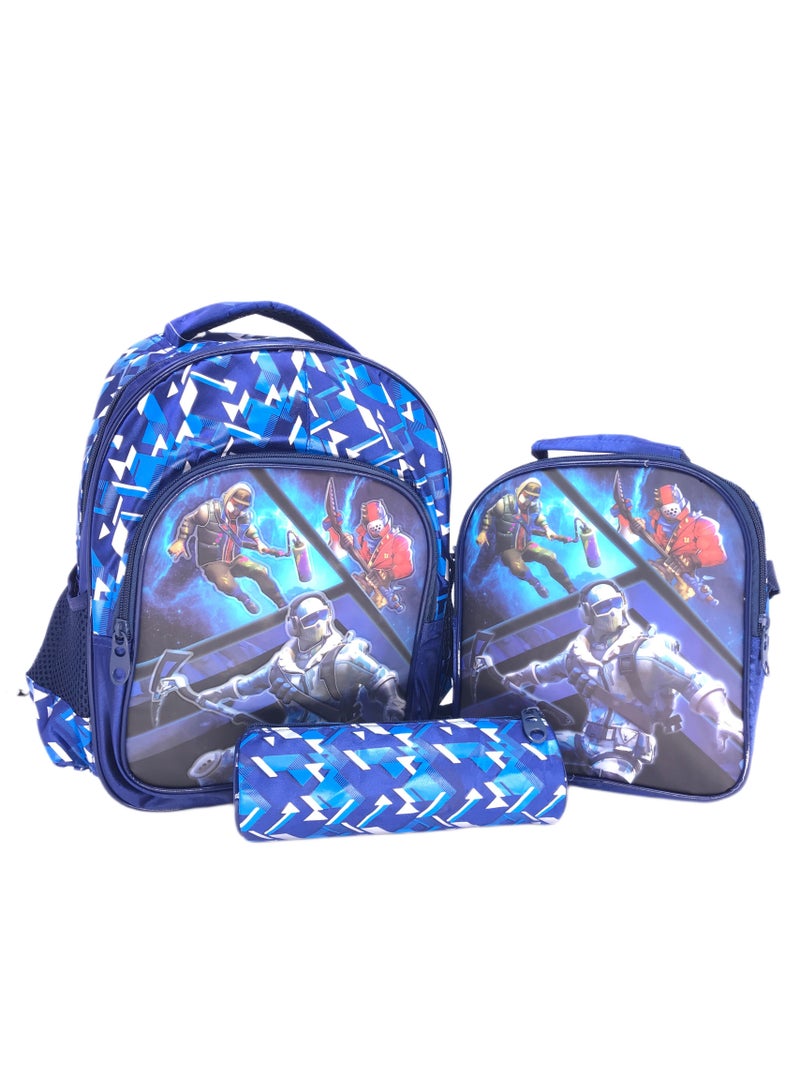 i-kola Pvc Premium Toddler Backpack which Includes character Bag luggage with Lunch Bag, and pencil Case personalized backpack For girls (14 Inches) (DARK BLUE) - Image 1