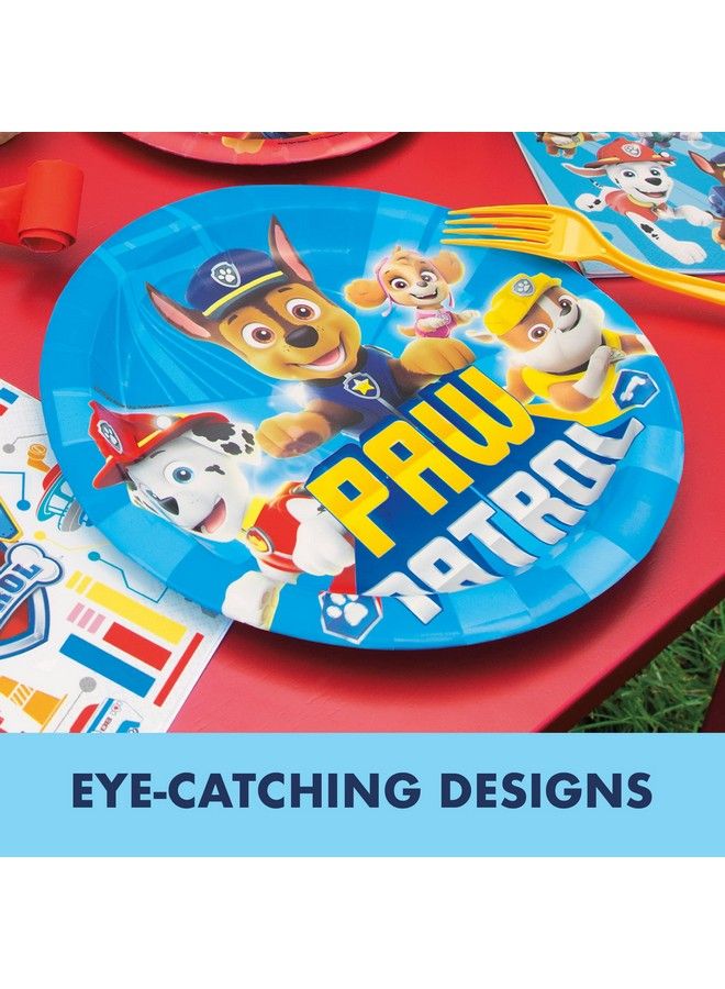 Unique Paw Patrol Birthday Decorations ; Paw Patrol Party Supplies ; With Paw Patrol Tablecloth Paw Patrol Plates Napkins Character Masks Forks Button ; Serves 16 Guests - Image 3