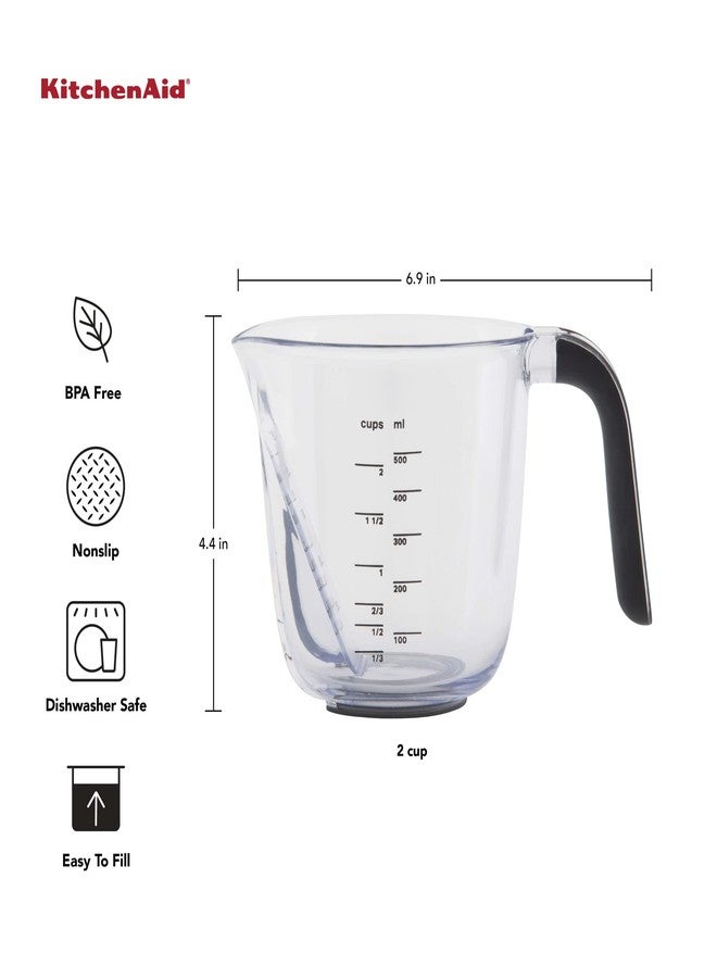 KitchenAid Universal Easy View Angled Measuring Cup, Medium, Clear with Black Handle - Image 2