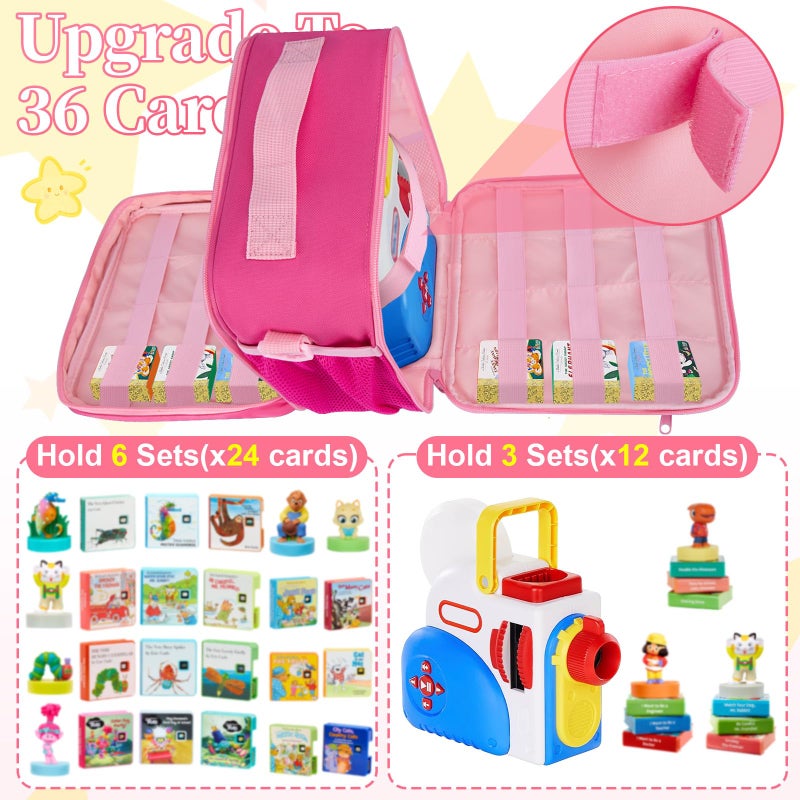 Wigojoy Carrying Case Compatible with Little Tikes Story Dream Machine Starter Set, Portable Toys Bag with Shoulder Strap fits for Little Tikes Projector, Character, Audio Play, Pink (Bag Only) - Image 3