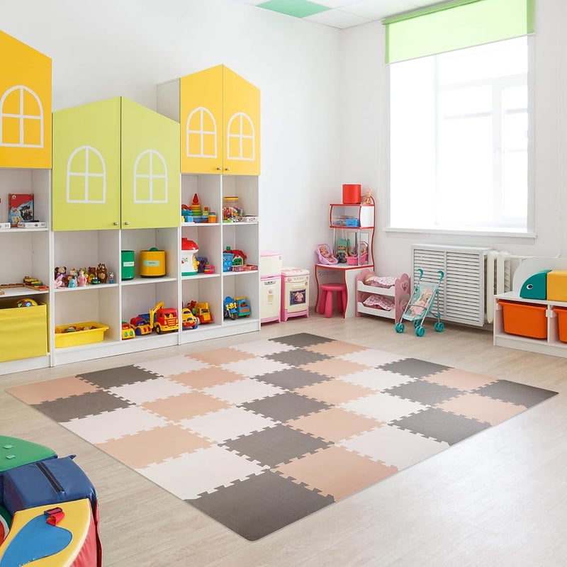 BalanceFrom Foam Floor Tiles for Kids - Non-Toxic Comfortable Baby Play Mat and Interlocking Foam Tiles for Crawling & Development, Soft Play Mat for Babies, 36 Tiles Cover 36 SQ SF - Image 5
