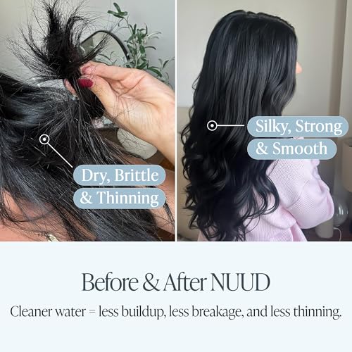 NUUD Filtered Shower Head - Removes Chlorine, Heavy Metals & Contaminants for Healthier Scalp Skin & Hair | Protects Colored Hair & Soothes Dry Skin - High Pressure Shower Head Filter - Brushed Nickel - Image 2