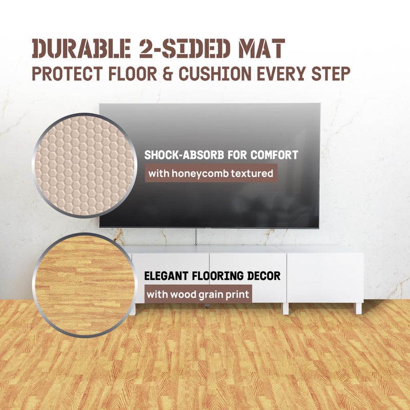 Yes4All EVA Interlocking Mats, Puzzle Floor Tiles, Foam Floor Padding with Border for Furniture, Home Space, Living Room, Garage 48 SQFT - Image 3