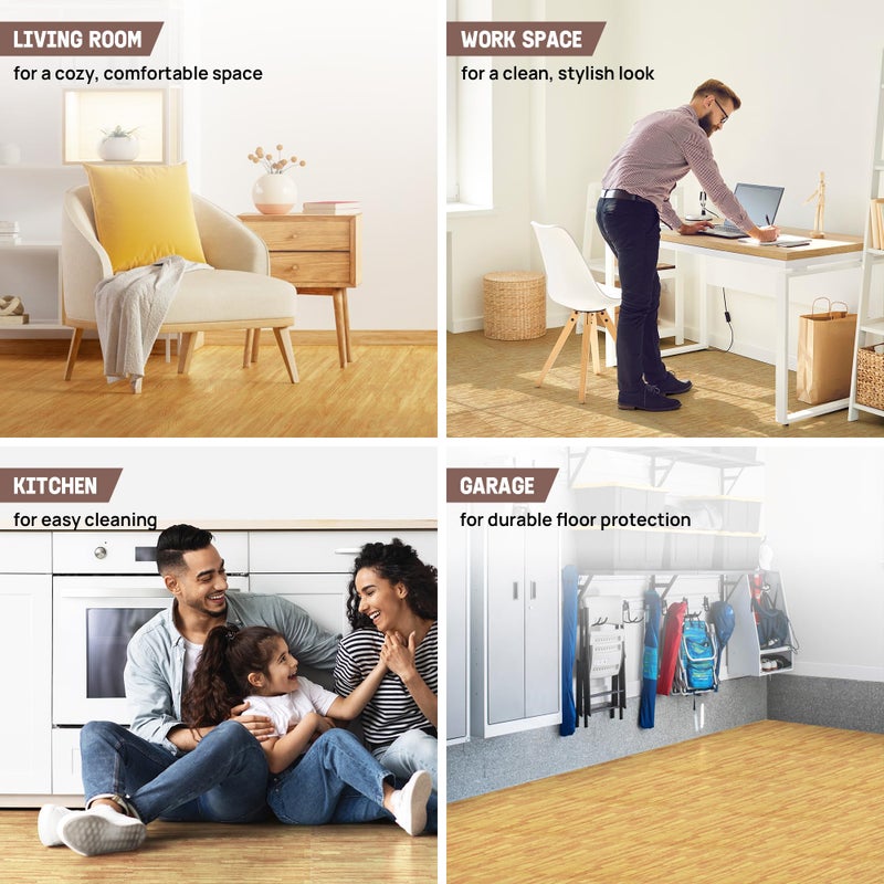 Yes4All EVA Interlocking Mats, Puzzle Floor Tiles, Foam Floor Padding with Border for Furniture, Home Space, Living Room, Garage 48 SQFT - Image 5
