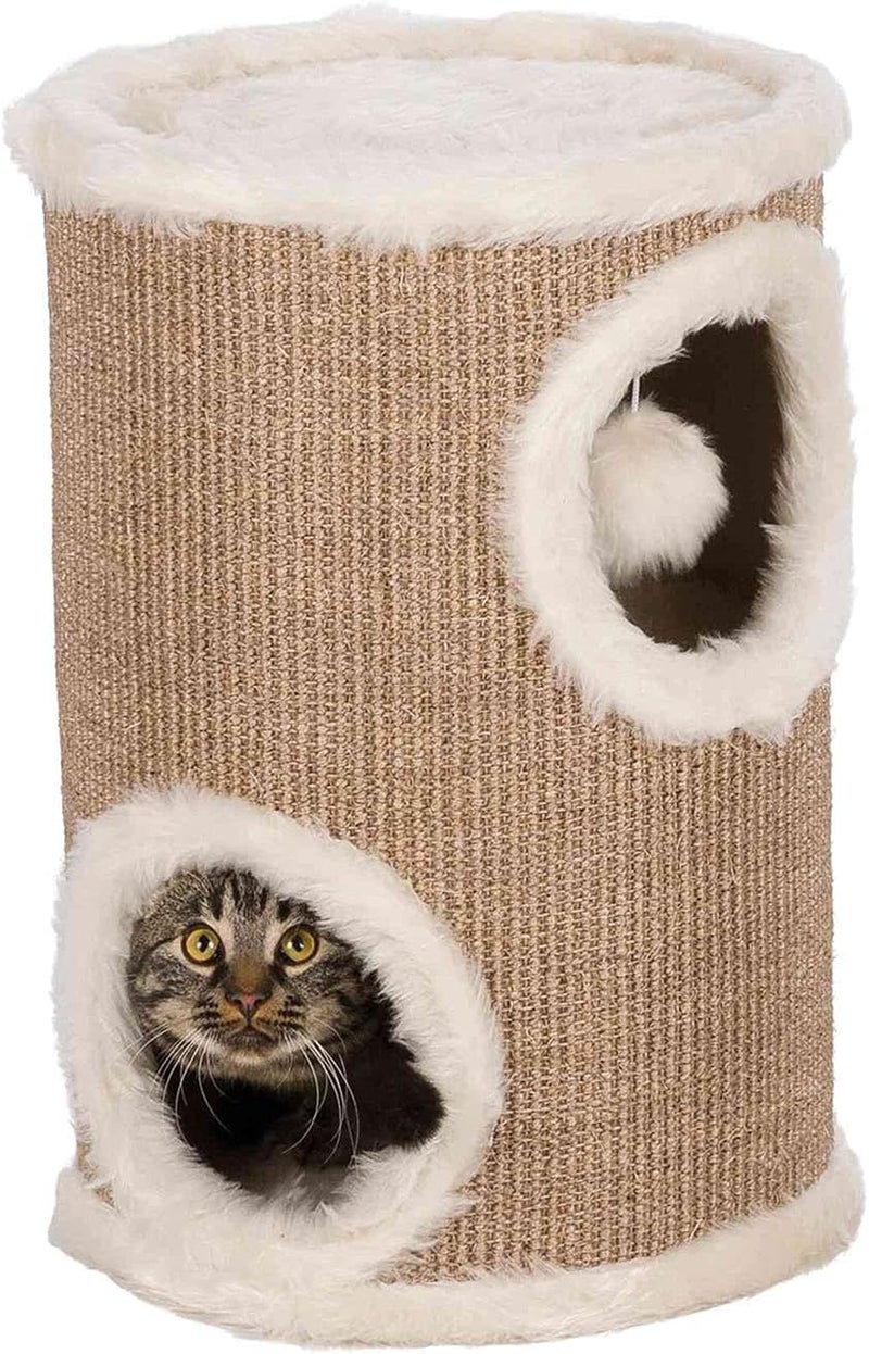 Trixie Cat Tower Product Variation, Cat Condo 12.75 x 12.75 x 19.5 in., brown/cream, 12.75 x 12.75 x 19.5 inches - Image 1