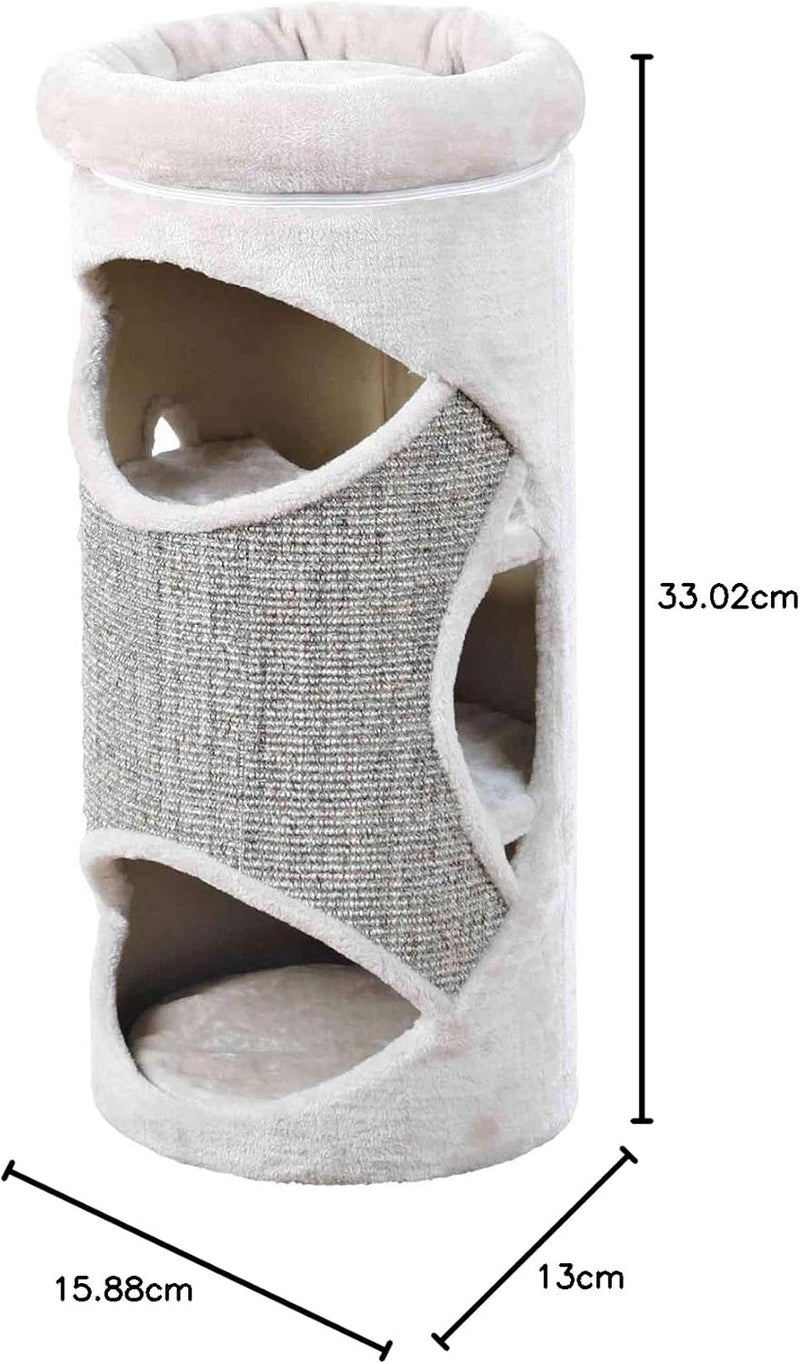Trixie Cat Tower Product Variation, Cat Condo 12.75 x 12.75 x 19.5 in., brown/cream, 12.75 x 12.75 x 19.5 inches - Image 4