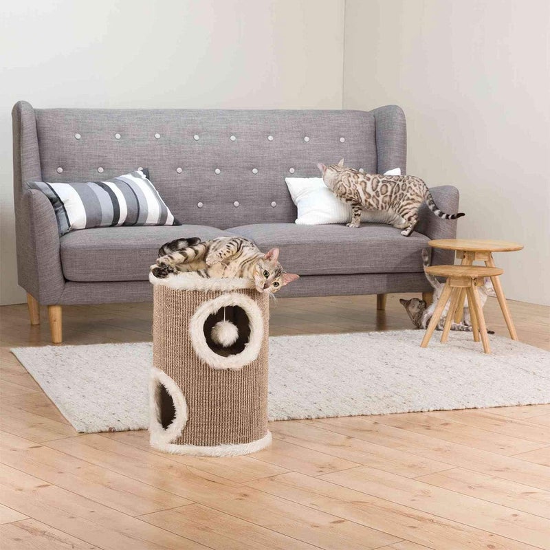 Trixie Cat Tower Product Variation, Cat Condo 12.75 x 12.75 x 19.5 in., brown/cream, 12.75 x 12.75 x 19.5 inches - Image 3