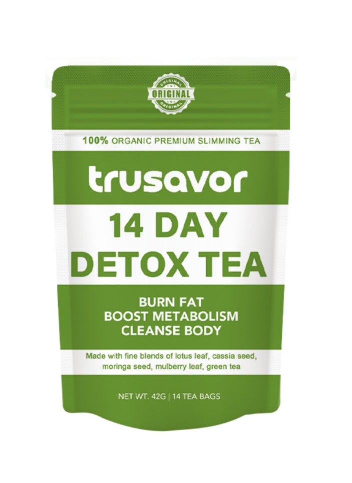 Trusavor Trusavor 14 Day Detox Tea, 100% Organic Premium Slimming Tea, Burn Fat, Boost Metabolism, Cleanse Body  - Image 2