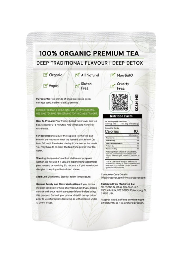 Trusavor Trusavor 14 Day Detox Tea, 100% Organic Premium Slimming Tea, Burn Fat, Boost Metabolism, Cleanse Body  - Image 3