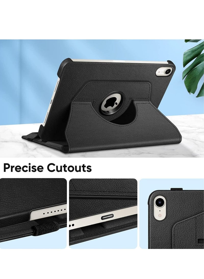 ELTRAZONE Rotating Case for iPad Mini 6 (6th Generation 8.3 Inch) - 360 Degree Swiveling Stand Protective Back Cover, Auto Wake/Sleep Feature for iPad Mini 6 2021 Model (Black) - Image 3