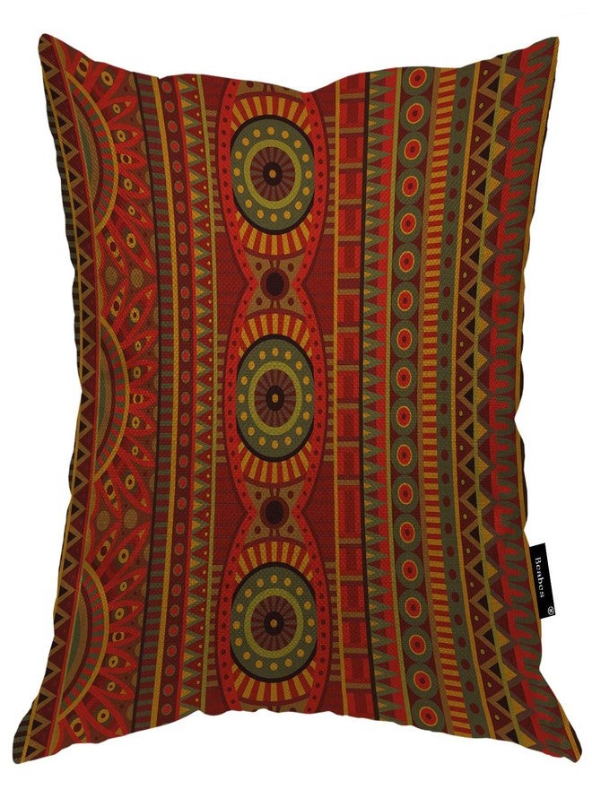 Beabes غطاء وسادة من Beabes بتصميم قبلي، بنمط تجريدي من خطوط إفريقية عرقية، غطاء وسادة دائري مربع الشكل، مناسب للمنزل والسيارة، مصنوع من القطن والكتان، مقاس 18×18 بوصة - Image 1