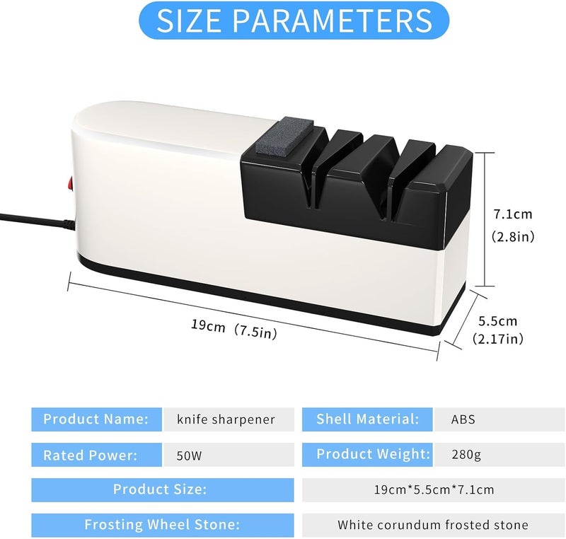 NALACAL Electric Knife Sharpener, 5 in 1 Knife Sharpening System with Straight Blade, Professional Diamond Knife Sharpener for Rough Sharpening, Repair and Sharpening of Knives, Efficient Sharpening (TC1) - Image 3