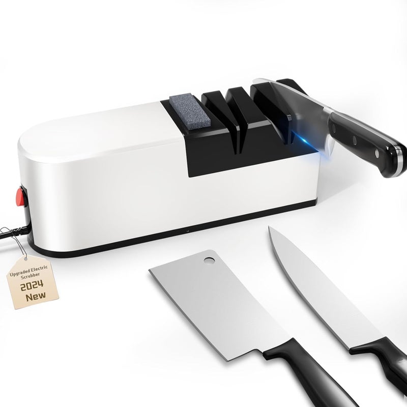 NALACAL Electric Knife Sharpener, 5 in 1 Knife Sharpening System with Straight Blade, Professional Diamond Knife Sharpener for Rough Sharpening, Repair and Sharpening of Knives, Efficient Sharpening (TC1) - Image 1