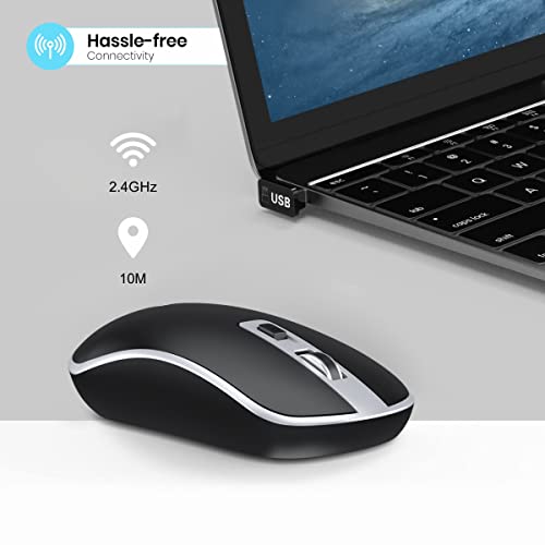 Portronics Toad 14 Wireless Mouse, 2.4 GHz with USB Nano Dongle, up to 1400 Adjustable DPI and Dual-Function Scroll Wheel for Laptops, PCs, MacBooks (Black) - Image 4