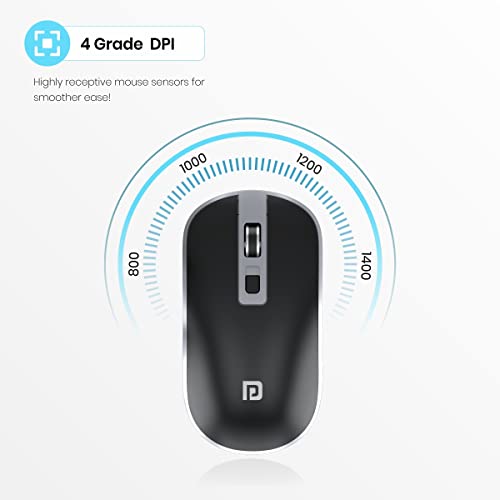 Portronics Toad 14 Wireless Mouse, 2.4 GHz with USB Nano Dongle, up to 1400 Adjustable DPI and Dual-Function Scroll Wheel for Laptops, PCs, MacBooks (Black) - Image 2