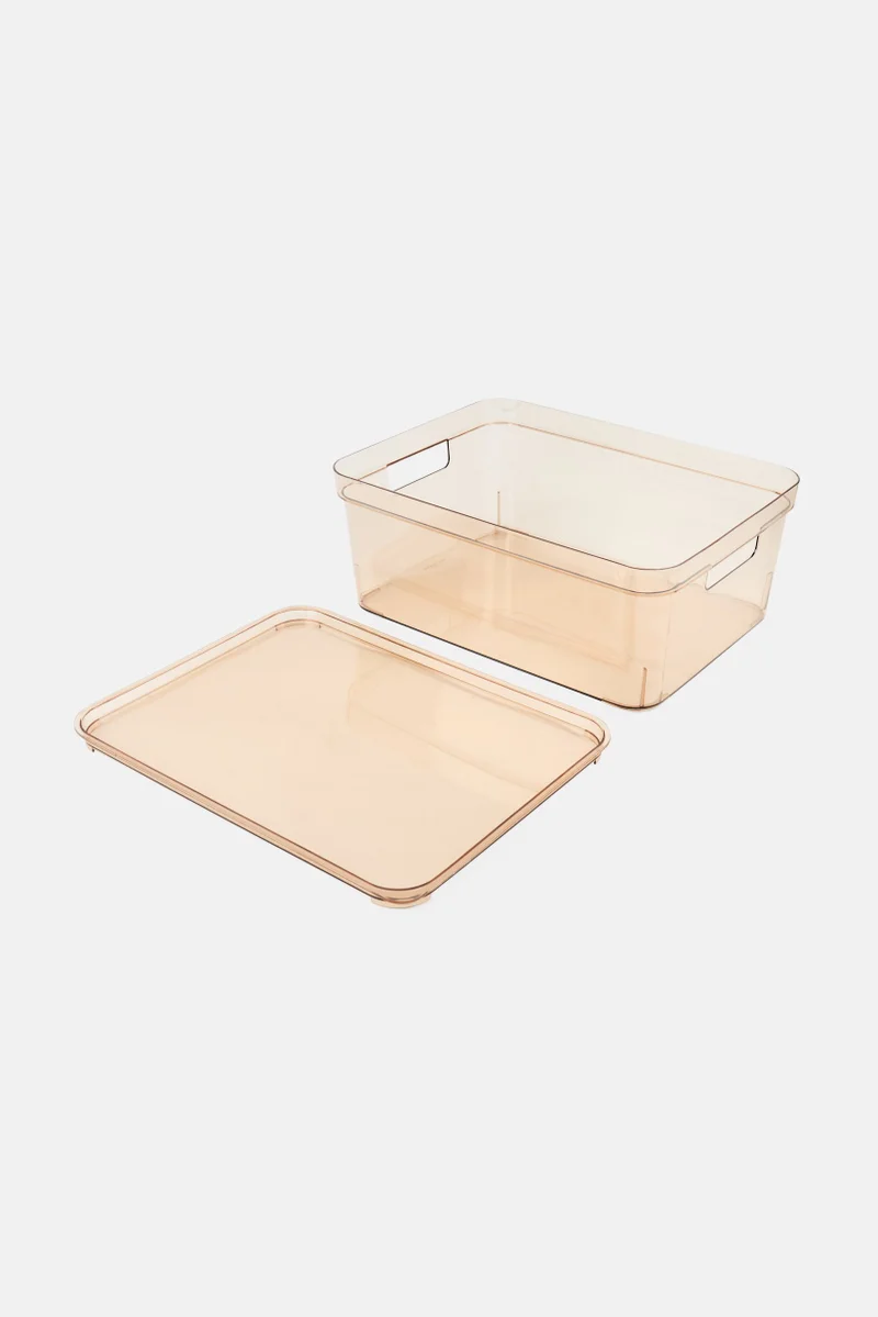 Muy Mucho Transparent Box With Lid, Brown