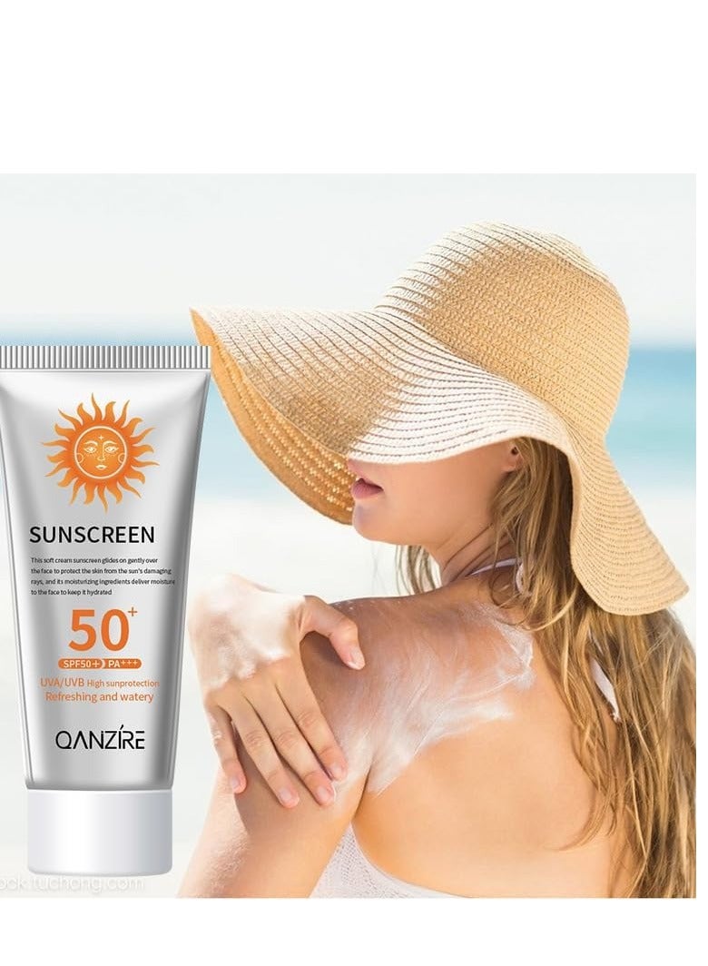 SYOSI 50+ Sun Cream Sunscreen Moisturizing Sunblock Uv Radiation Protection Lotion For Skin Care Of Face and Body, Non Greasy Quick Absorption-Protection from Damage 50g - Image 3