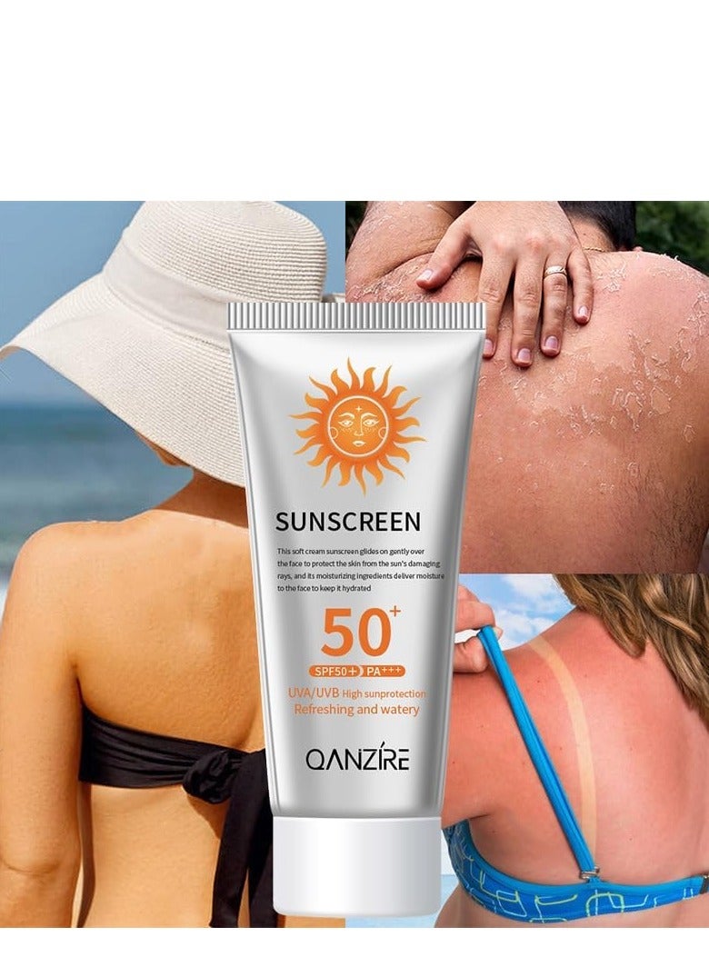 SYOSI 50+ Sun Cream Sunscreen Moisturizing Sunblock Uv Radiation Protection Lotion For Skin Care Of Face and Body, Non Greasy Quick Absorption-Protection from Damage 50g - Image 4