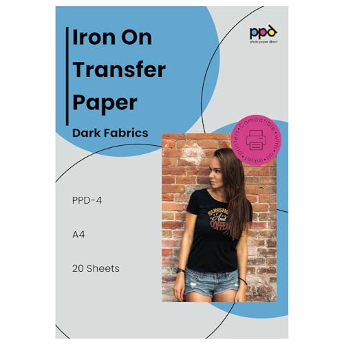 PPD 20 Sheets 8.5x11 - Inkjet Iron-on Heat Transfer Paper for Black & Dark Fabric and T-Shirts - Premium - PPD-4-20 - Image 1