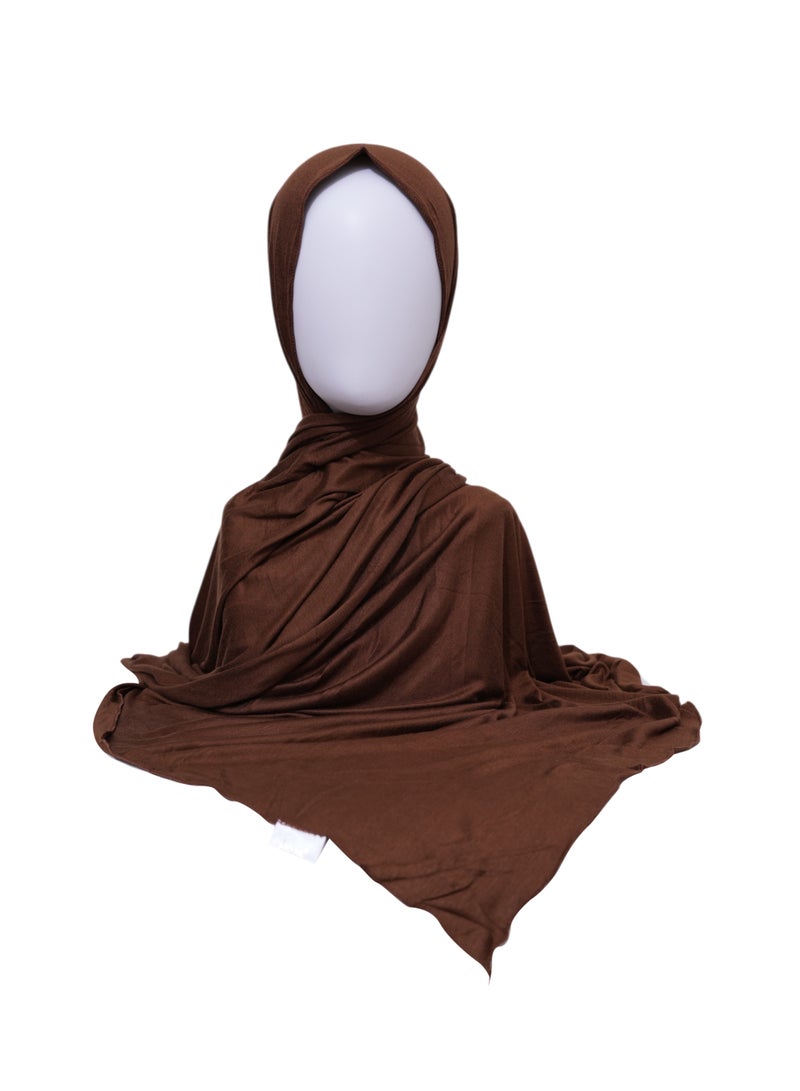 Moja Dusty Brown Moja Premium Bamboo Jersey Hijab - Image 1