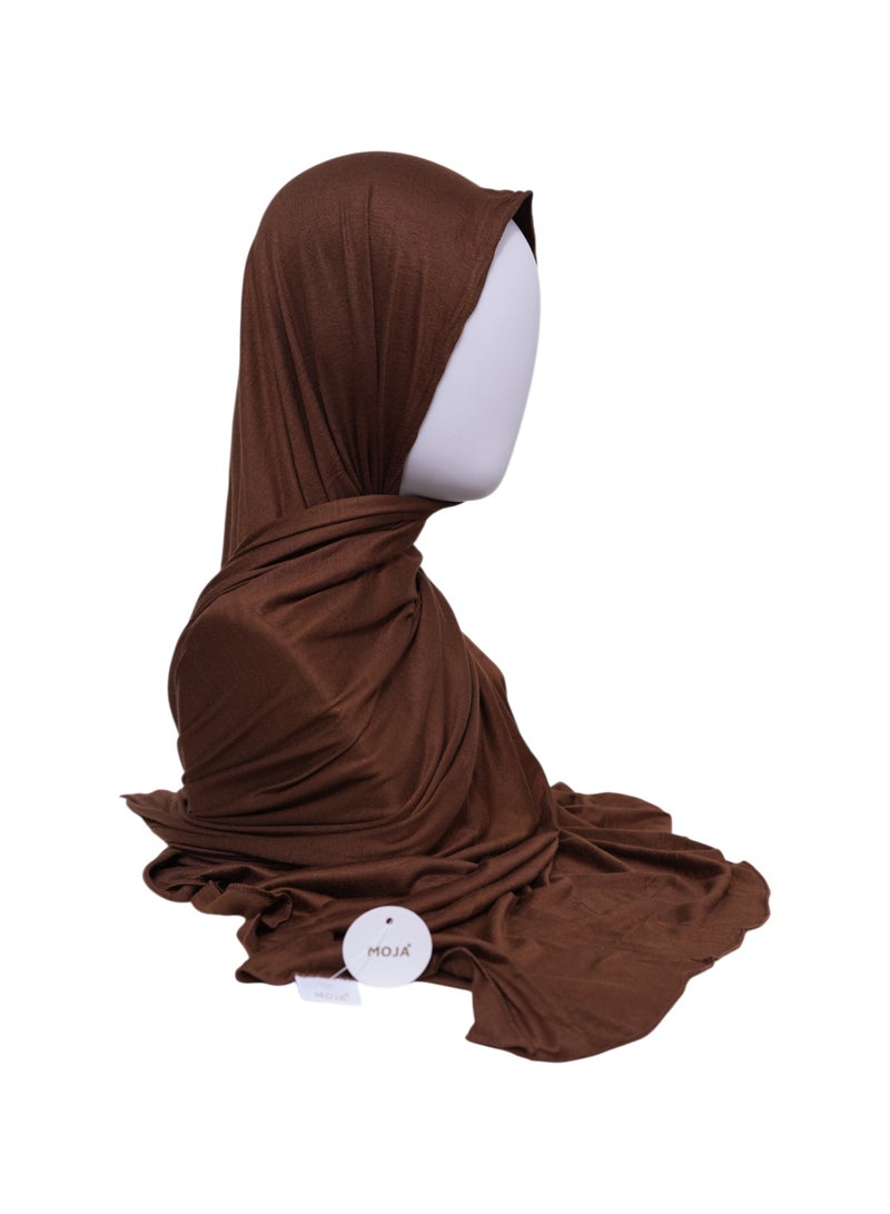 Moja Dusty Brown Moja Premium Bamboo Jersey Hijab - Image 3