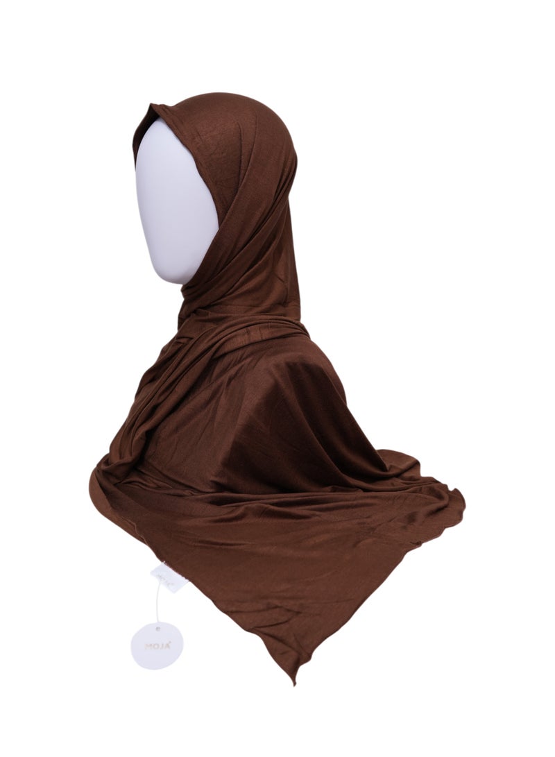 Moja Dusty Brown Moja Premium Bamboo Jersey Hijab - Image 2