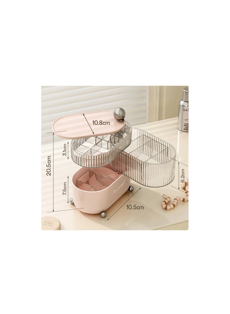 Jewelry Organizer Box, 3 Layer Clear Acrylic Jewelry Organizer, Waterproof and Dustproof Jewelry Display Case with Cover, Rotating Jewelry Tray Case for Rings, Earrings, Bracelets - Image 4