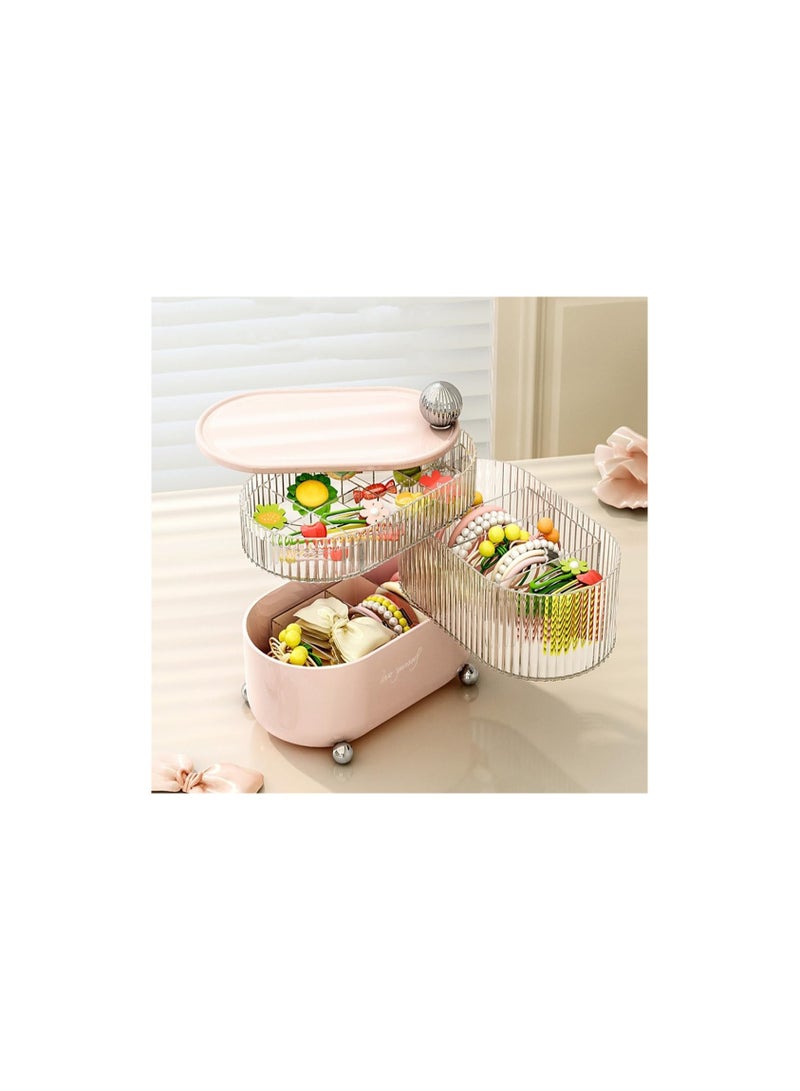 Jewelry Organizer Box, 3 Layer Clear Acrylic Jewelry Organizer, Waterproof and Dustproof Jewelry Display Case with Cover, Rotating Jewelry Tray Case for Rings, Earrings, Bracelets - Image 5