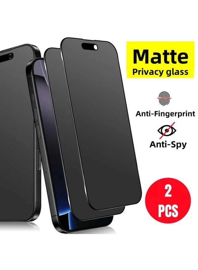 Matte Privacy Glass Screen Protector For iPhone 15 Plus Anti Peeping 9H Tempered - Image 2