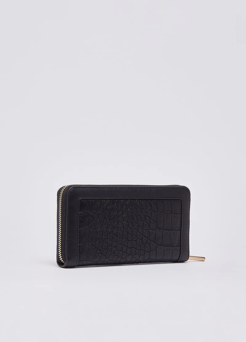 ليو جو Large Croc-Effect Wallet