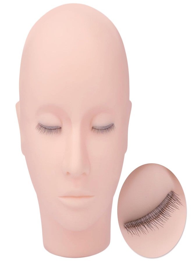 بريتي ميموري رأس مانيكان جميل للرموش بثلاث طبقات، رأس مانيكان تدريب للرموش، رأس مانيكان مسطح للمكياج، رأس دمية مانيكان للتجميل للتدريب - Image 1