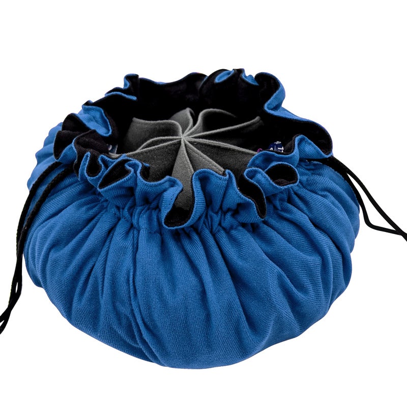 SIQUK Large Dice Bag with Pockets Big Capacity Dice Bag Drawstring Dice Pouch DND Dice Storage Bag for RPG MTG Table Games, Hold Over 300 Dice, Dark Blue - Image 3