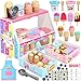INNOCHEER Ice Cream Toy Wooden Ice Cream Play Set Pretend Play Kitchen Toys Ice Cream Toys for Toddlers Ice Cream Shop Playset Play Store Gifts Toys for 3 4 5 6 7 8 Year Old Girls Boys - Image 3