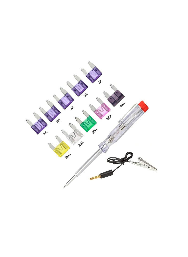 ABBASALI 10 PCS Car Motorcycle Blade Fuses with Tester Pen Tools Kit Clip  - Image 1