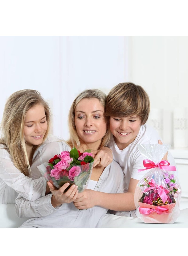 Captaintech Cellophane Wrap Roll 43CM Wide X 30M Long Transparent for Florist Wrapping, Food, Candy, Birthday Gifts, Flowers Crafts for DIY Decoration Supplies - Image 5