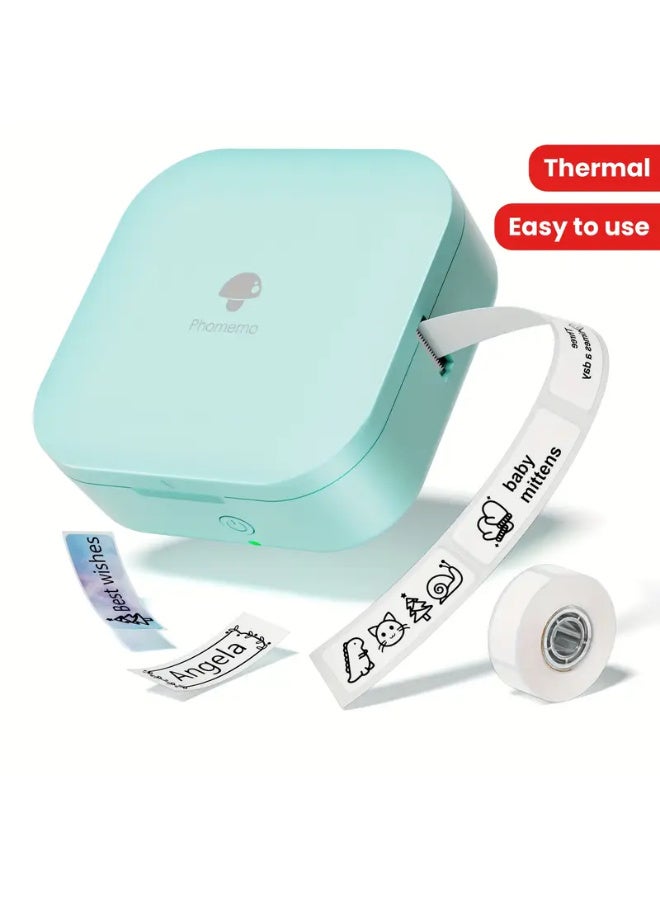 phomemo Mini Wireless Thermal Label Maker with Tape - Portable Light Blue Labeler, Multiple Templates, Fonts & Icons for Phone Cases, Home, Kitchen, Office Organization (Battery-Powered, No Battery Included), Kitchen Labeling, Creative Customization, Batteryoperated Device - Image 1