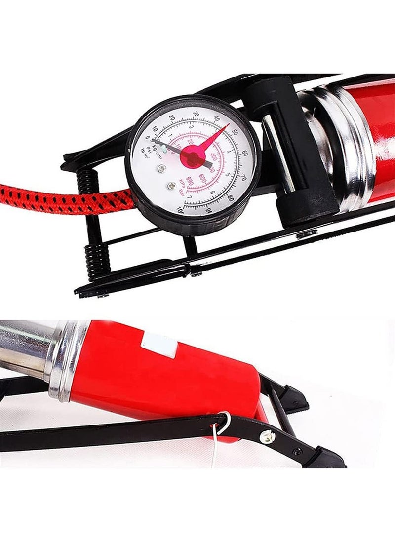 Generic Air Inflatable Pump Portable High Pressure Tire Foot Inflator with Gauge for Car Vehicle Motorcycle Bicycle Bike Ball  - Image 3