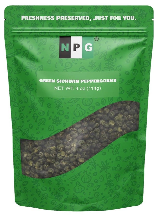 NPG Sichuan Green Peppercorns 4 Oz, Mouth-Numbing Spice, Strong Szechuan Pepper Flavor, Essential for Chinese Sichuan Cuisine, Mapo Tofu, Kung Pao Chicken - Image 1