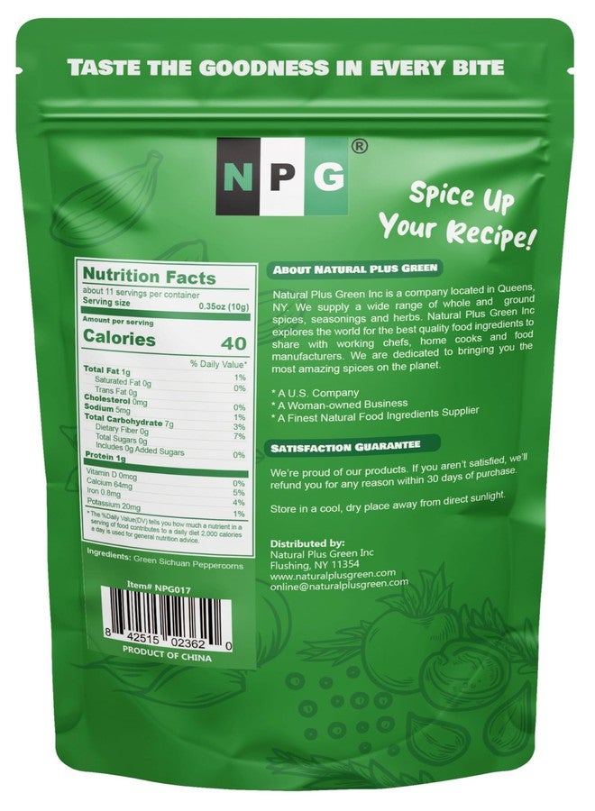 NPG Sichuan Green Peppercorns 4 Oz, Mouth-Numbing Spice, Strong Szechuan Pepper Flavor, Essential for Chinese Sichuan Cuisine, Mapo Tofu, Kung Pao Chicken - Image 2