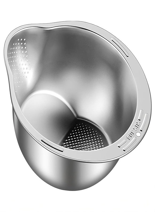 PLUMAZE Rice Washer Strainer Bowl,4-in-1 Washer Bowl Stainless Steel Rice Strainer Sink Colanders with Side Drainers Rinsing Fruits,Vegetables Versatile Kitchen Tool Multipurpose Food Prep Colander - Image 1