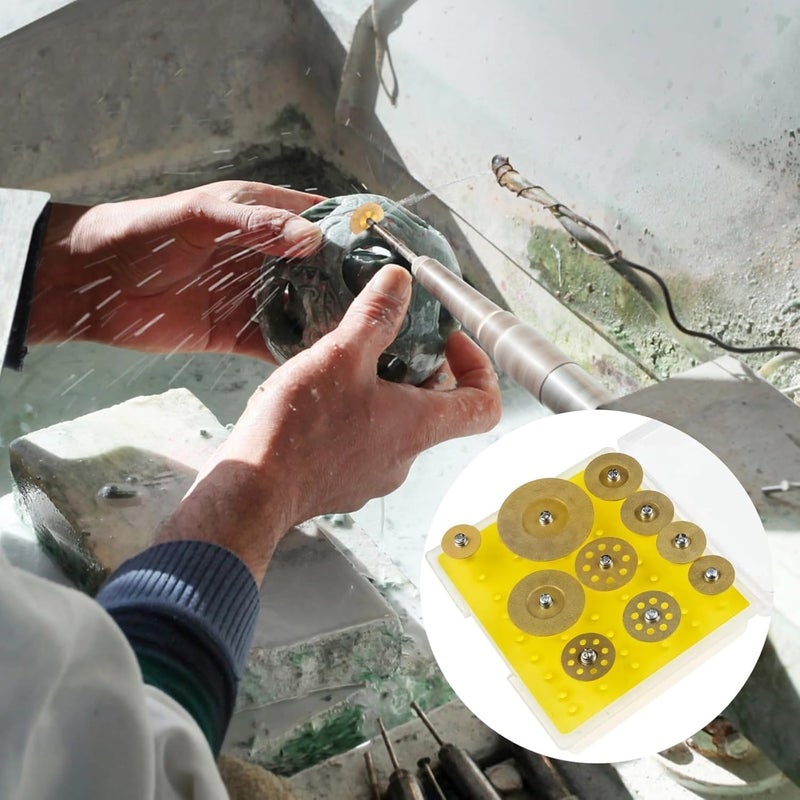 10 قطعة من مجموعة عجلات القطع المطلية بالماس مع شفرات مطلية بالتيتانيوم بمقاسات متعددة - Image 5